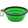 Generico Ciotola Pieghevole e smontabile per Cani e Gatti,Silicone,con Moschettone, circa 450ml, BPA Free (verde)