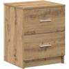 vidaXL Comodino con 2 Cassetti Rovere Artigianale 40x36x50 cm