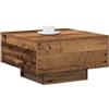 vidaXL Tavolo da caffè Quadrato Rustico Finitura invecchiata Legno Naturale per Interni 55X55X31Cm Tavolo Low Testurizzato Stile Vintage