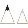 Nacnic Set di 2 mensole da parete in stile montagna. Bianco e nero. Scaffali galleggianti con design triangolare.