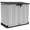Keter Porta Attrezzi da Esterno Store-It-Out Nova, Ideale per il Giardino, Grigio/Nero, 132x71,5x113,5H cm, 880 L