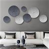 TEIPAI Decorazione da parete in argento e grigio per soggiorno, 7 pezzi, sculture artistiche da parete in metallo per ufficio, sala da pranzo, decorazione moderna per la casa in argento per