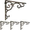 Relaxdays Set 4 Reggimensola da Muro, Staffe per Mensole, HLP: 24,5x4x24,5 cm, Supporti Angolari Ripiani Vintage, Bronzo