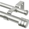 TONIAL Bastone per tende doppio da 1 pollice per finestre da 1,8 a 3,7 m, resistente, decorativo, per tende da 1,8 a 3,6 m, con terminale classico, argento antico