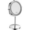 V-TAC VT-7572 Lampada specchio ingrandimento 1x - 3x con luce LED integrata 3W bianco freddo 6400K da tavolo orientabile colore grigio cromato - sku 6629