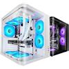 Mars Gaming MC-CURVW, Midi Tower, PC, Schwarz, Weiß, ATX, micro ATX, Mini-ITX, Gaming, 16,5 cm