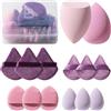 BS-MALL - Set di spugne per il trucco, 14 pezzi, per liquidi, crema e polvere, multicolore, con 1 mini spugna per trucco, rosa e viola