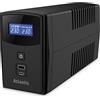 Atlantis Gruppo di Continuità Line Interactive 1000VA/600W USB frontale 12W