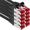 1aTTack.de - 10x 0,5 m cavo patch CAT6 S/FTP PIMF schermatura CAT.6 cavo di rete RJ45 cavo Ethernet DSL router LAN switch modem pannello patch - nero - 10 pezzi