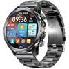 FITFLEX Smartwatch Uomo con Chiamata Bluetooth, 1,62 AMOLED Militare Orologio Smartwatch con 730mAh, Torcia LED, 110+ Modalità Sportive,Cardiofrequenzimetro e Sonno, Impermeabile 3ATM per iOS Android
