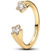 PANDORA Anello donna stelle cadenti oro 163582C01, 52/16,6, Argento sterling, Zirconia cubica
