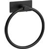 Ibergrif M34455B - Porta asciugamani adesivo, due metodi di installazione (adesivo e foratura), portasciugamani ad anello da bagno senza trapano, acciaio inossidabile, nero