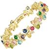 Rizilia Arcobaleno Zirconi 18K Oro Giallo Placcato Bracciale Tennis Donna