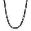 Wamantic Collana Uomo Personalizzata con Nomi Catena Cubana in Acciaio Inossidabile Collana Nero Argento Regalo per Papà Marito Fidanzato (C-3 nome)