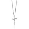OROVI Collana Donna Oro Bianco 9KT Collana con Ciondolo Croce di Diamanti naturali 45 cm, gioiello anallergico confezionato in un elegante astuccio portagioie