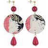 IN Lebole Collezione The Circle DOR73 Bacio Orecchini da Donna in Ottone Pietra Rubino