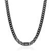 Wamantic Collana Uomo Personalizzata con Nomi Catena Cubana in Acciaio Inossidabile Collana Nero Argento Regalo per Papà Marito Fidanzato (C-4 nome)