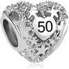 MiniJewelry Charm a forma di cuore per compleanni 13, 16, 18, 21, 30, 40, 50, 60 anni, per braccialetti Pandora, perla a stella, gioielli per anniversario, Natale, regalo per figlia, donna, nipote, sorella, One