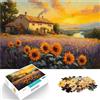 AITEXI Puzzle da 2000 pezzi per adulti Campo di girasoli e lavanda Sfida di gioco educativo giocattolo Decorazioni e regali unici per la casa 70x100cm