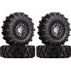 INJORA 1.0 RC Pneumatici Crawler Mud Terrain Pneumatici Upgrade Parts per SCX24 Gladiator Bronco C10 JLU Catenaccio B17 Axial 1/24 1/18 Crawler Parti di Aggiornamento,Nero&Grigio(W1049-T1007)