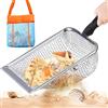 SOETDERT Paletta da Sabbia per Bambini, Setaccio per Sabbia, Paletta da Spiaggia in Rete con Borsa per Raccogliere la Sabbia, Metallo Paletta con Filtro, Giocattoli da Spiaggia per Raccogliere Conchiglie
