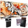 SROJDHFJB Tappetini da gioco per Magic: The Gathering MTG Card Game Mat Plus 50 custodie per carte, 61 x 35,6 cm, tappetino TCG con bordo cucito per gioco da tavolo Commander Deck Duskmourn, Ookami Fox