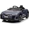 LALAHO Mcchina Elettrica Per Bambini AUDI RS E-tron 12V con Doppi Motori, 3-5km/h Auto Elettrica per Bambini 3-5 Anni, Sospensioni, MP3, Telecomando, grigio