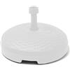 Sicignano Casalinghi Ingrosso Casalinghi Sicignano | Base Tonda Grande 17 Litri da Riempire per Ombrellone, Plastica, con Tubo, Resistente, Compatibile con Tubo da 33 a 48 mm, Finitura Elegante in Rattan, Ø45x30,5h cm (2, Bianco)