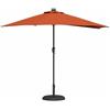 vidaXL Ombrellone da Giardino Mezzano con Luci LED, Tessuto Poliestere Anti-UV e Impermeabile, Manovella Regolabile, Struttura in Alluminio Grigio Scuro, 294 x 150 x 224 cm, Ombrelloni da Patio