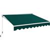 COSTWAY Tenda da Sole per Esterno Avvolgibile, Tenda da Sole a Bracci Estensibili con Telaio in Alluminio e Tettuccio Resistente al Sole e Impermeabile e Manovella (295 x 250 cm,Verde)