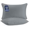 Utopia Bedding Cuscini Letto (Set di 2), 40 x 80 cm Guanciali Letto Coppia, 3D Fibra di Poliestere (Grigio)