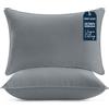 Utopia Bedding Cuscini Letto (Set di 2), 50 x 70 cm Guanciali Letto Coppia, 3D Fibra di Poliestere (Grigio)