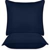 Utopia Bedding Cuscini Letto (Set di 2), 65 x 65 cm Guanciali Letto Coppia, 3D Fibra di Poliestere (Blu Navy)