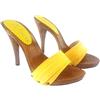 Kiara Shoes Zoccoli Gialli da Mare Tacco 12 - KM7101 Giallo (35, Giallo)