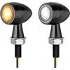 Justech 2 Pezzi LED Indicatori di Direzione Minifrecce 12V Mini Frecce IP65 Luce Ambra + Bianco Mini Luci di Indicatore con E24 per Vite M8 per Moto Scooter