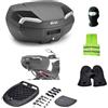 MOTO SPORT MONDO COMPATIBILE CON BMW C 600 SPORT BAULETTO E46NT VALIGIA GIVI TECH RIVIERA 46 LITRI BAULE PER MOTO SCOOTER+PIASTRA E KIT UNIVERSALE PER PORTAPACCHI POSTERIORE