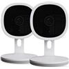 CALEX Telecamera di Sicurezza Intelligente, Telecamera IP WiFi 2K con Controllo tramite App, Visione Notturna e Audio Bidirezionale, per Interni, 2-pack