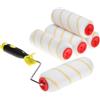 QWORK® 5 Pezzi rulli per pittura, rullo per pittura giallo 18 cm con maniglia, per colori a dispersione e a base di lattice