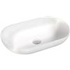 Bernstein Lavabo da appoggio O-540 di colata minerale (Solid stone) - bianco lucido - 54 x 34 x 10,5 cm, Coperchio piletta supplementare:con coperchio supplementare bianco