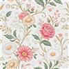 ReWallpaper Carta Da Parati Autoadesiva Floreale Vintage Rotolo Pellicola Adesiva Rosa Fantasia Fiori Adesivi per Mobili Porte Armadio Bianca Carta Da Parati Bagno Impermeabile 44.5CMx3M
