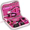 Jesustree Kit di 23 Pezzi Attrezzi Rosa Set di Attrezzi Per La Riparazione da Donna, Set di Attrezzi per le Donne Include Bit Prese Nastro Di Misurazione Pinze da Taglio per la Casa l'Ufficio Auto