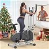 Cowmew Ellittiche, 2 in 1 Ellittica e Cyclette con Sedile, Monitor LCD, Resistenza regolabile, Pedali Antiscivolo, Macchina per l'allenamento Ellittico, Stepper per l'allenamento Cardio da Casa