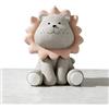 Tuwyii Salvadanaio Leone in Resina Infrangibile - Portamonete Decorativo per Bambini e Adulti, Idea Regalo Compleanno Anniversario (Grigio, L)