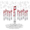 Relaxdays Sparacoriandoli, Set da 12, a Forma di Cuore, Party Popper, 40 cm, Effetto H: 6-8 m, Matrimoni, Party, Bianco