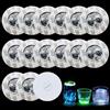 XPJBKC Sottobicchieri LED, 15 Pezzi Autoadesivi Posavasos LED a Multicolori, 6 cm Sottobicchieri Luminosi Rotondi per Feste Al Bar, Birra