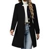 HAOLEI Cappotti di Lana da Donna Blazer A Maniche Lunghe Tinta Unita Sottile Cappotto con Bottoni Elegante con Tasche Moda Giacca Trench Cappotto Doppiopetto in Lana Coat per Autunno Inverno