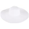 erioctry - Cappello da sole da donna, grande tesa larga Floppy, bel colore pieno, da spiaggia, con visiera parasole, colore bianco