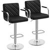 Yaheetech Set 2 Sgabelli Bar Alti Cucina Moderni con Braccioli Grigio Nero