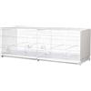 2GR Gabbia cova cm.120 Modello Bormio, Verniciata Bianca Pieghevole, Misure cm.120x40x40 h. Gabbia sovrapponibile e Laterali Chiusi
