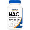 Nutricost N-Acetyl L-Cisteina (NAC) 600mg, 180 capsule - Capsule vegetali, non OGM, senza glutine